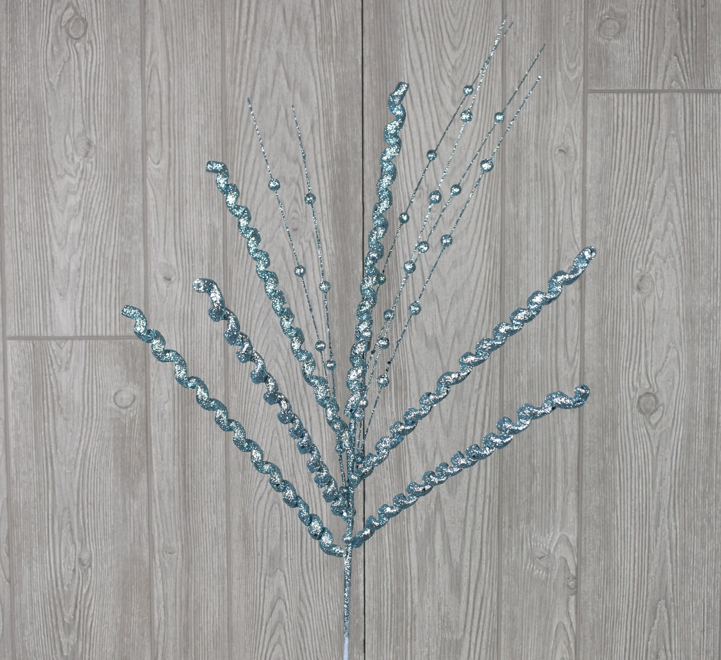 38" Curly Spray with Balls in Light Blue | QD