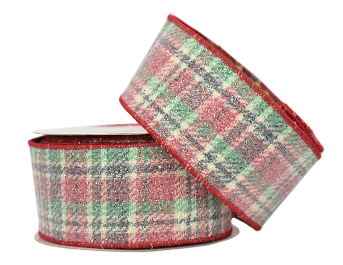 Multi Colors Plaid with Candy Glitter Ribbon (2.5" x 10yd)
