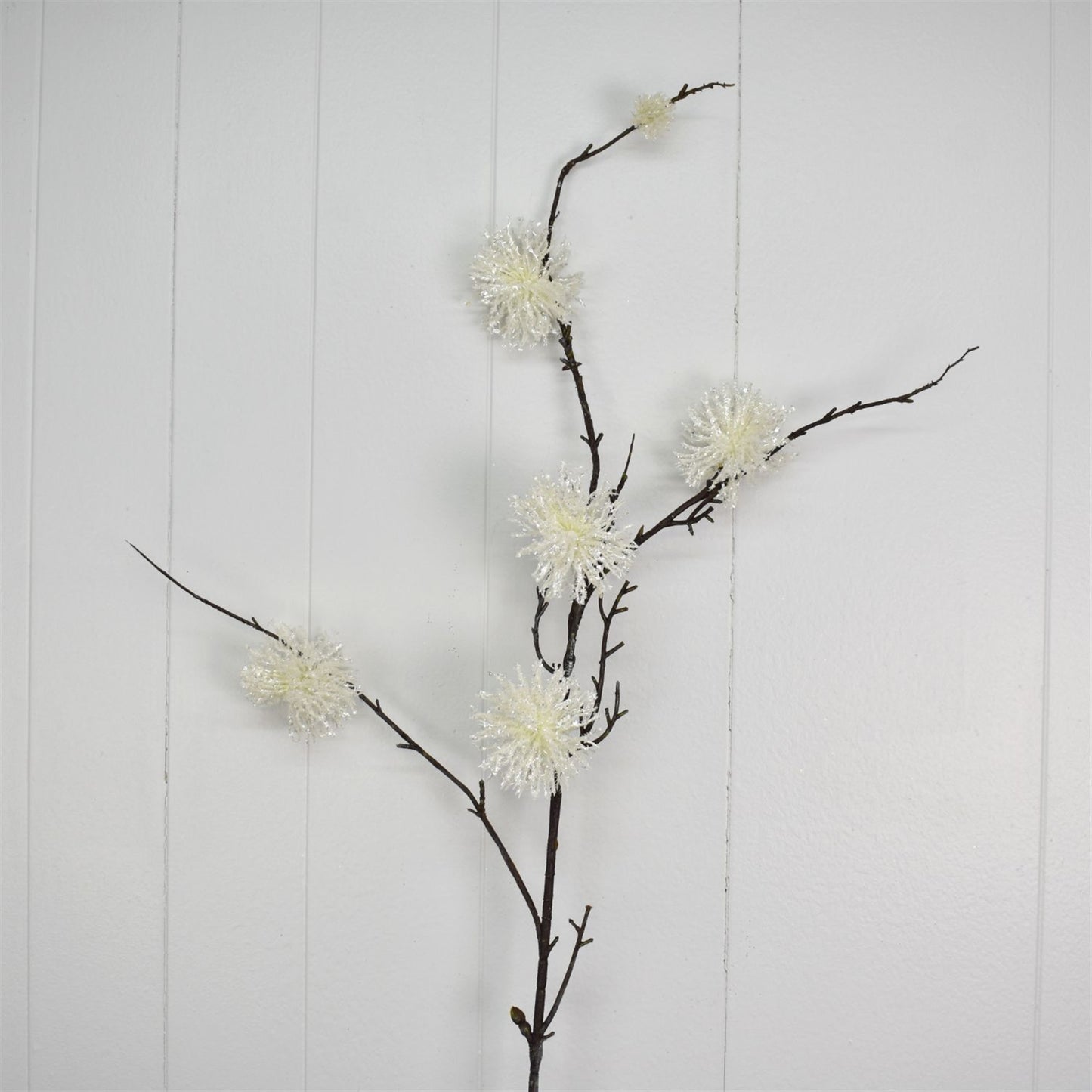 49" Glitter Sea Urchin Spray in White | XJ
