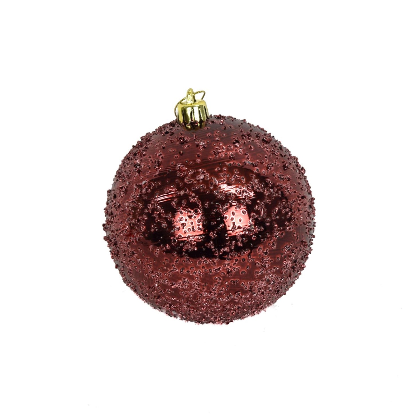 4" Faux Glass Beaded VP Ball Ornament in Burgundy | XJB