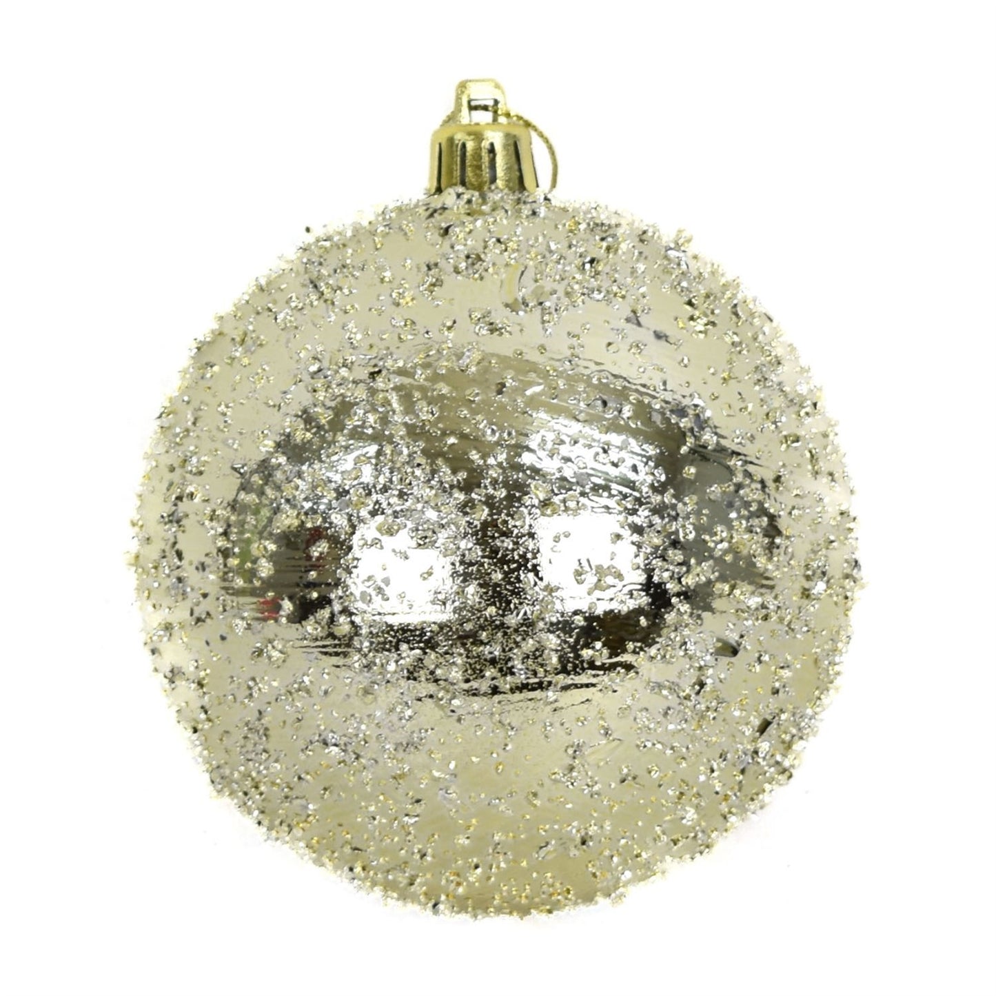 6" Faux Glass Beaded VP Ball Ornament in Champagne | XJB