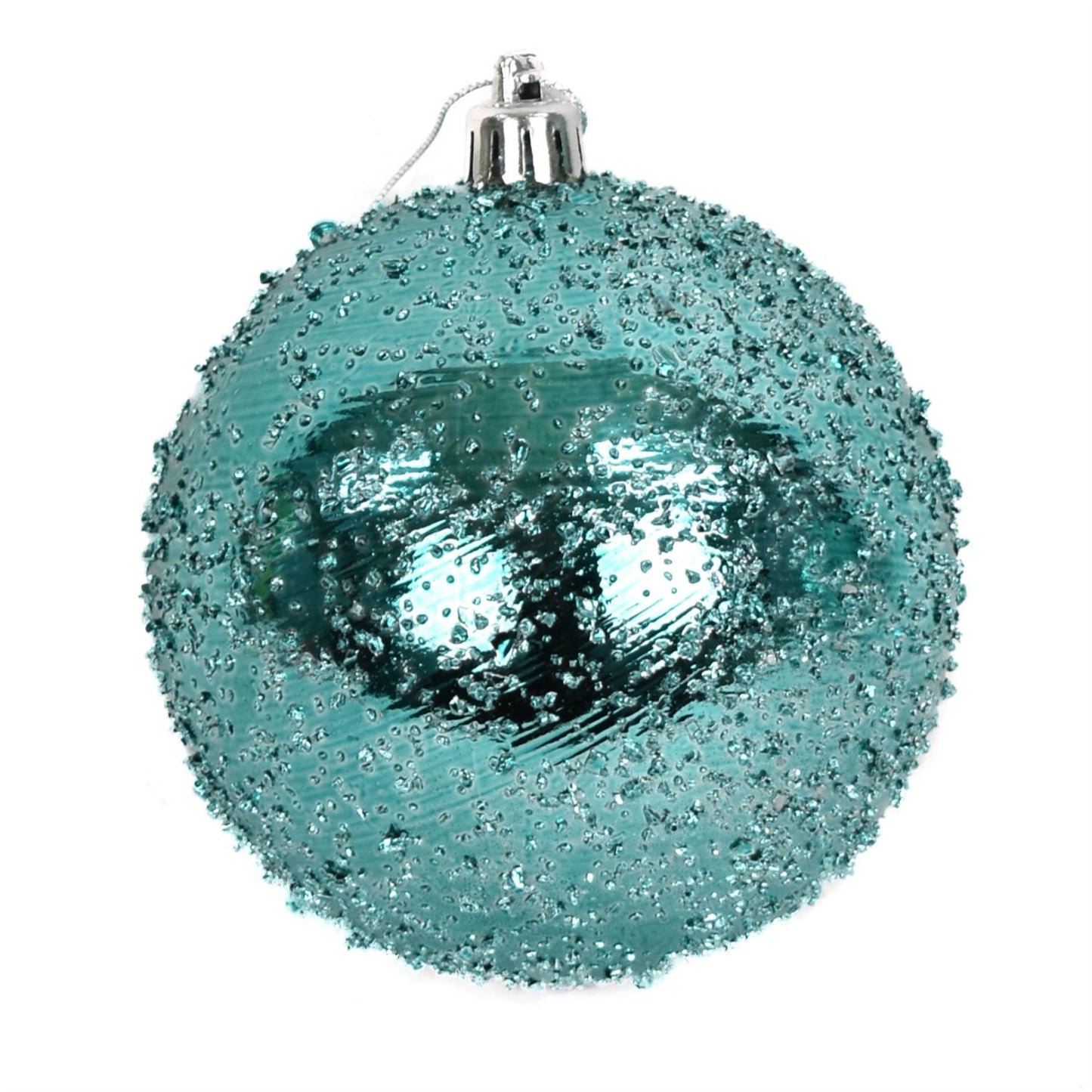 6" Faux Glass Beaded VP Ball Ornament in Light Blue | XJB