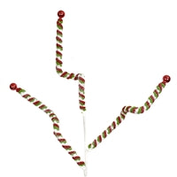 28" Chenille Swirl Spray with Balls in Red/Green/White | QG
