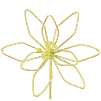 23" Metallic Fabric Wire Poinsettia in Yellow | QG
