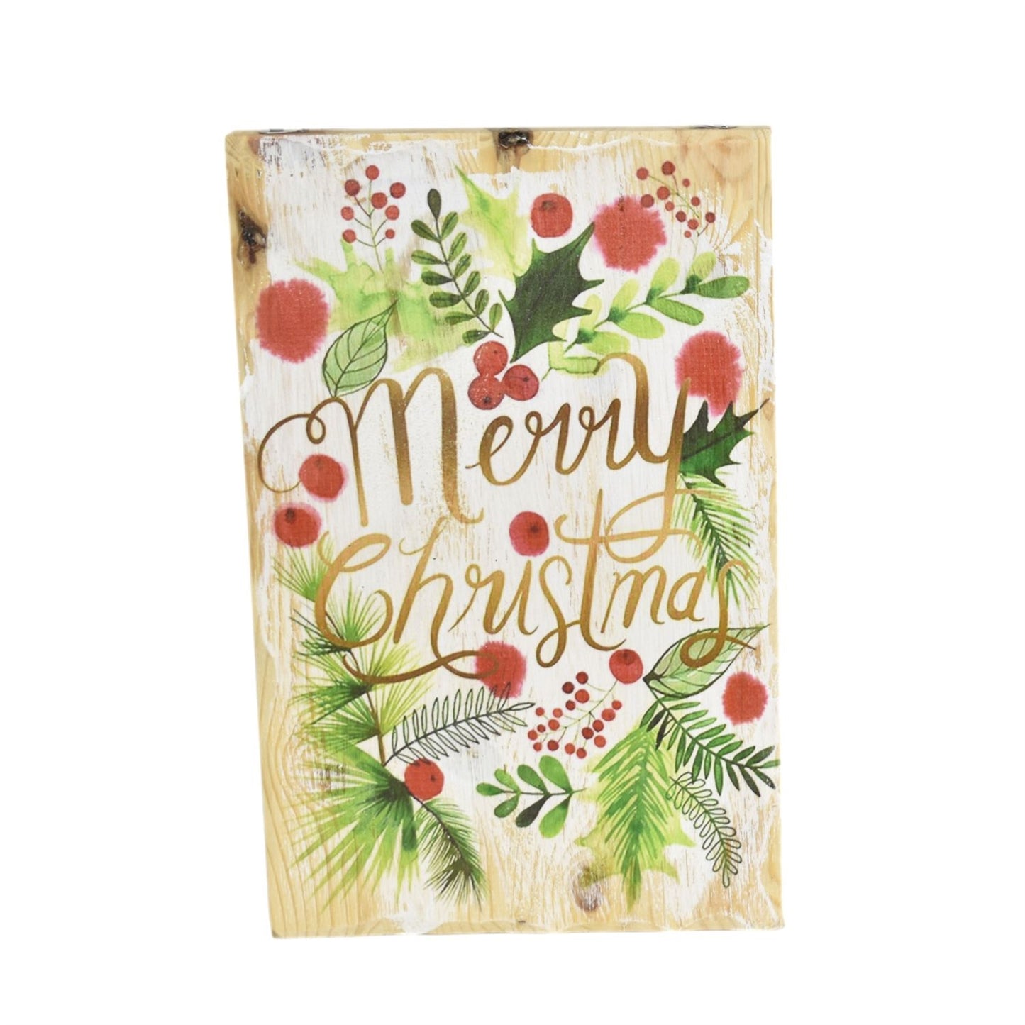 11'' "Merry Christmas" Wooden Sign Ornament | BF