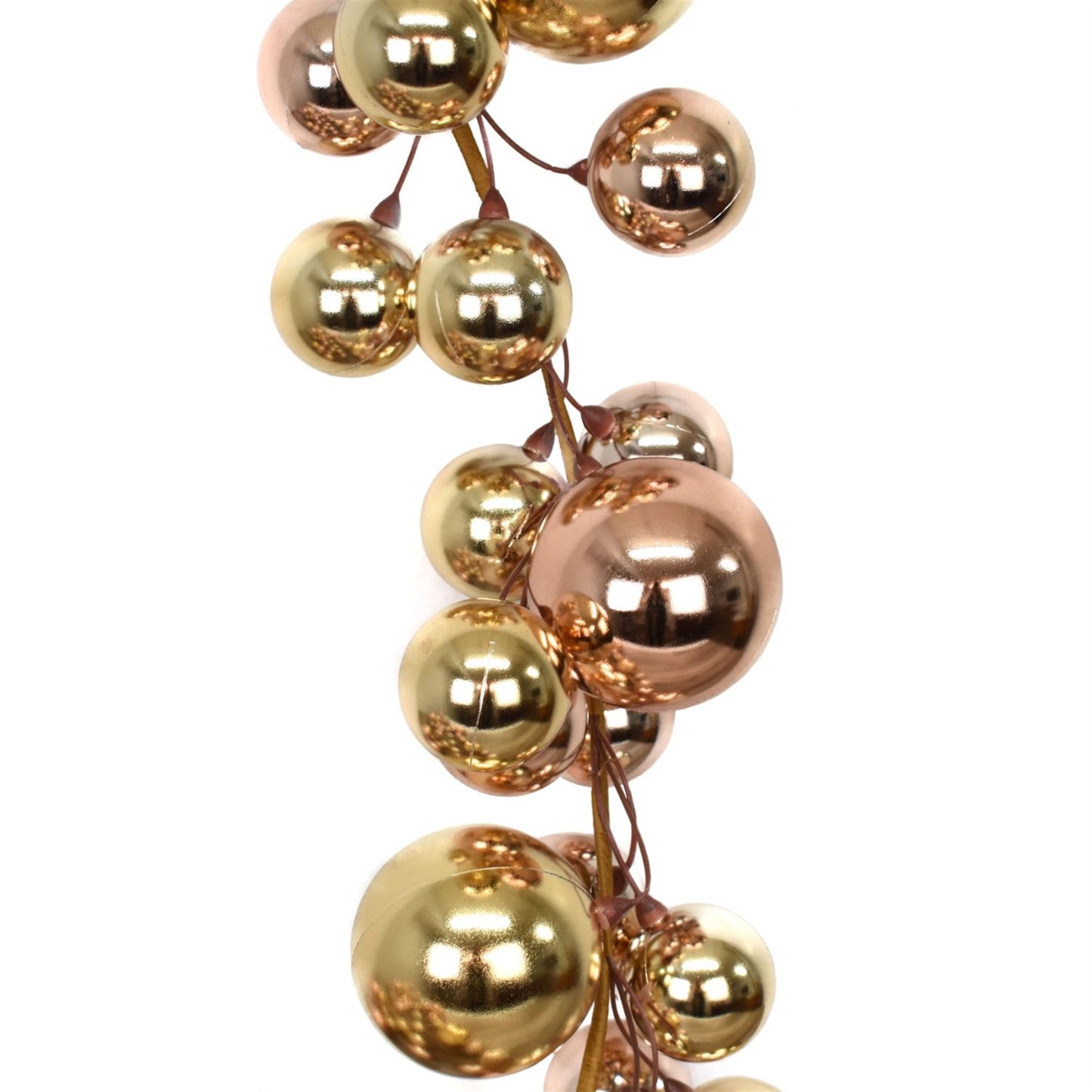6' Elegant Plastic Ball Garland in Champagne/Rose Gold | FY