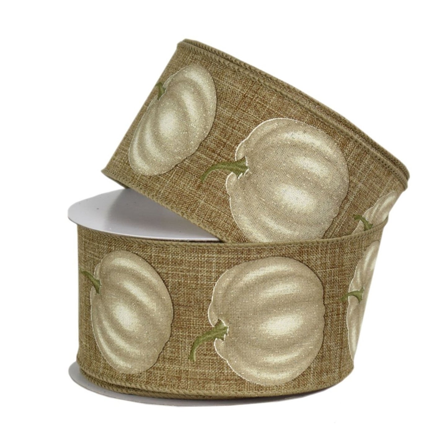 2.5" x 10YD Linen Ribbon with Farmhouse Pumpkins | YT