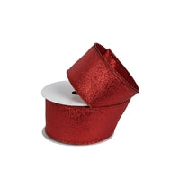 2.5" x 10YD Red Metallic Woven Ribbon | YT