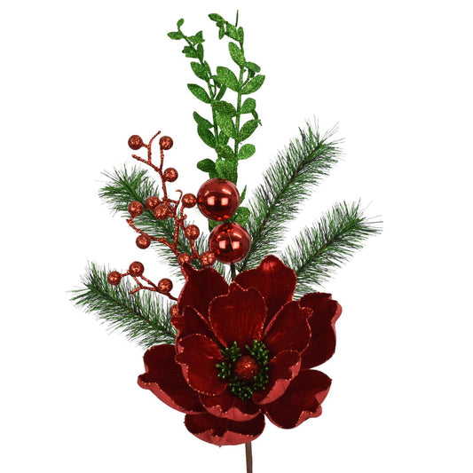 24" Mistletoe Merriment Magnolia with Mixed Foliage Spray | QG