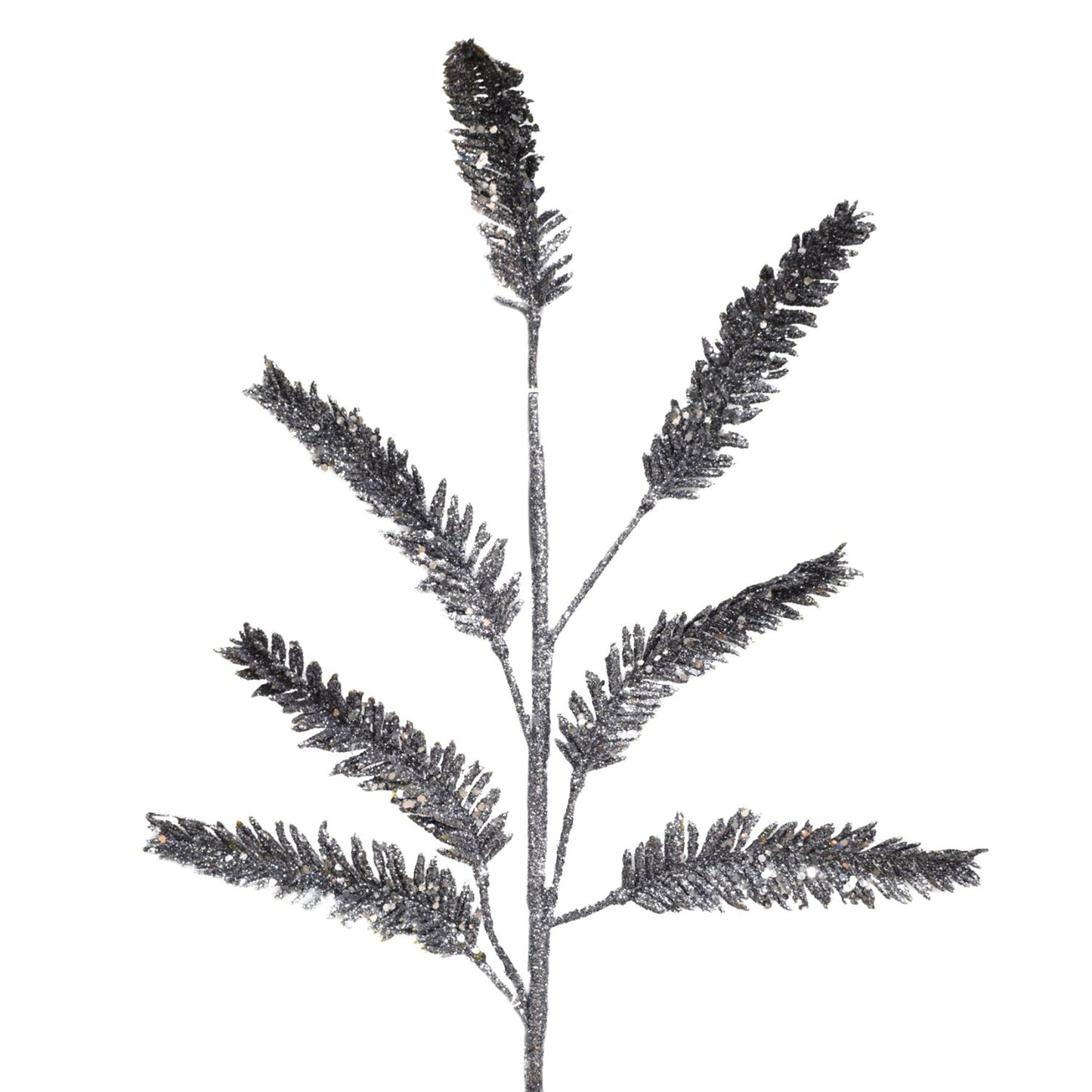 27" Sequined Glitter Fern Spray in Metallic | QG