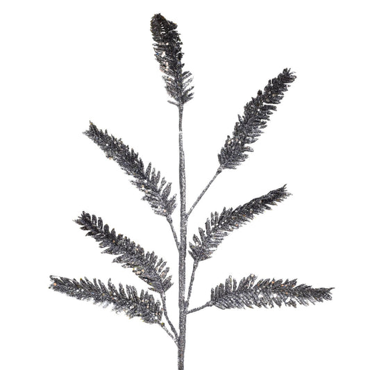 27" Sequined Glitter Fern Spray in Metallic | QG