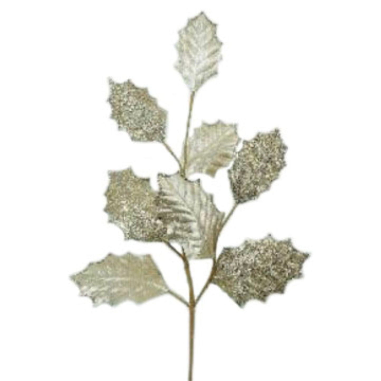 27" Winter Glam Holly Leaf Spray in Gold | TA