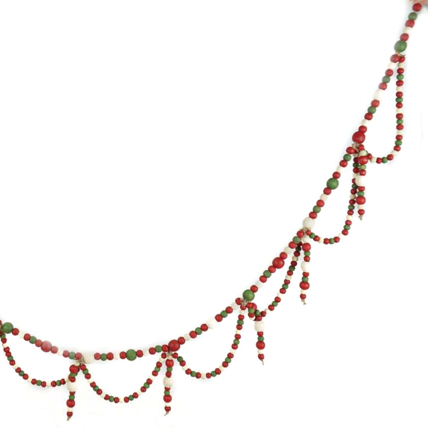 56" Wood Bead Chandelier Garland in Red/Green | TA