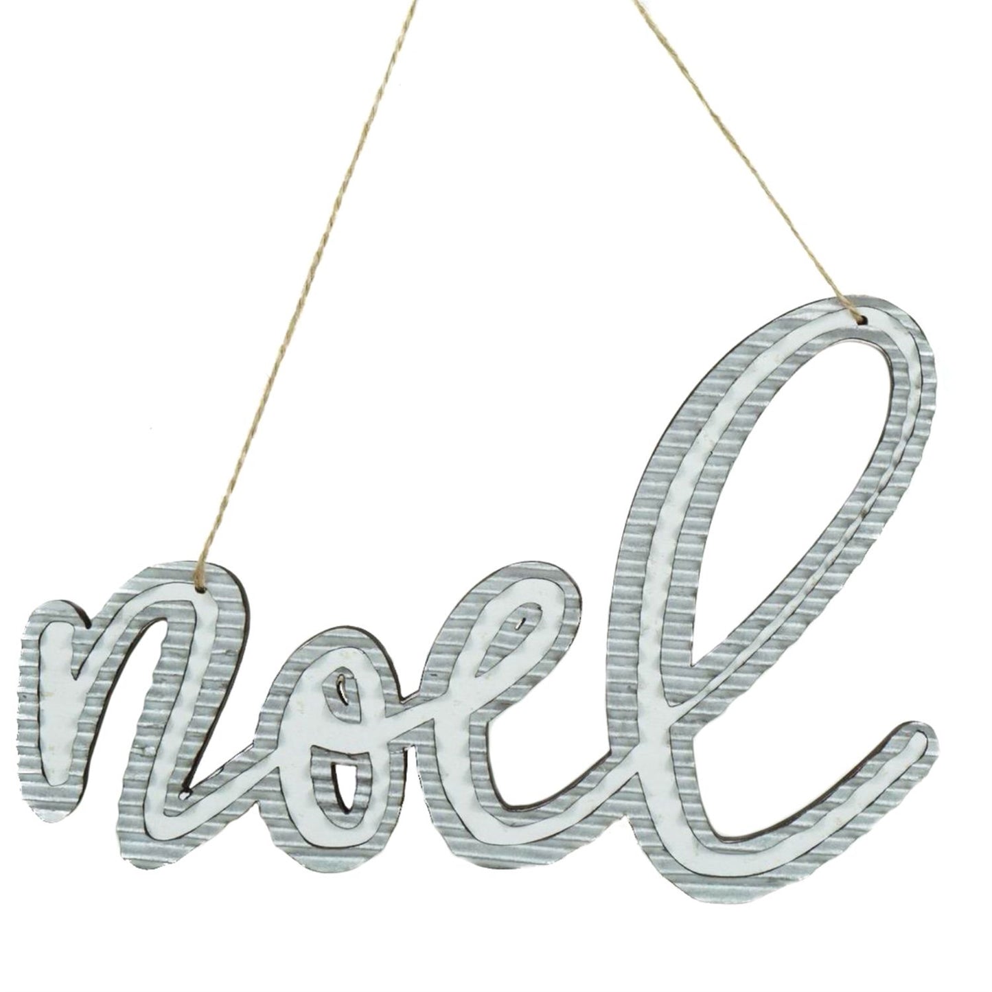 8.25" X 6" The First "Noel" Ornament in White/Silver | TA