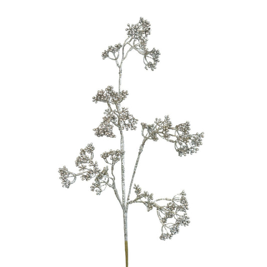 29" Metallic Seed Berry Spray in Platinum | TA