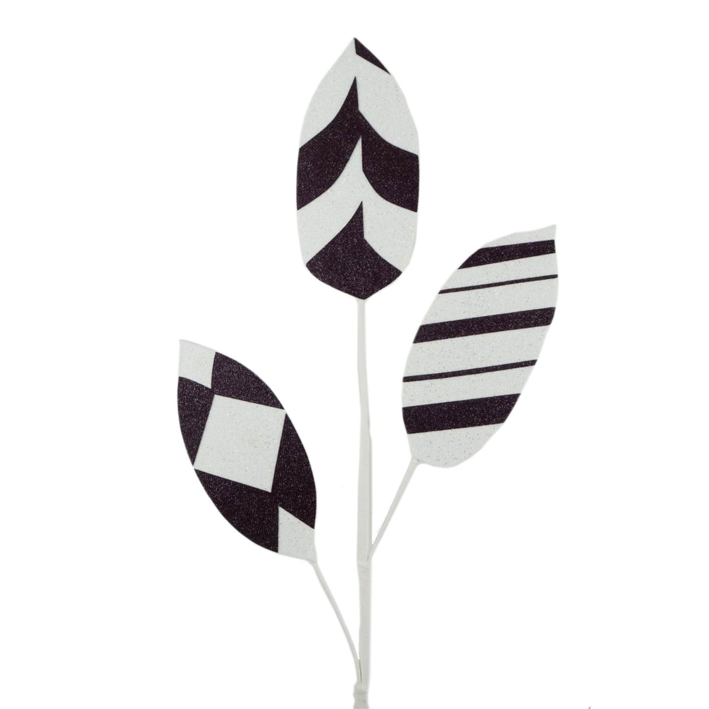 30" Modern Patterned Eva (Foam) Magnolia Leaf - Black/White | TA