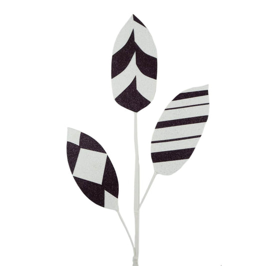 30" Modern Patterned Eva (Foam) Magnolia Leaf - Black/White | TA