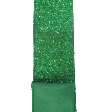 Emerald Fuzzy Shine Ribbon 2.5