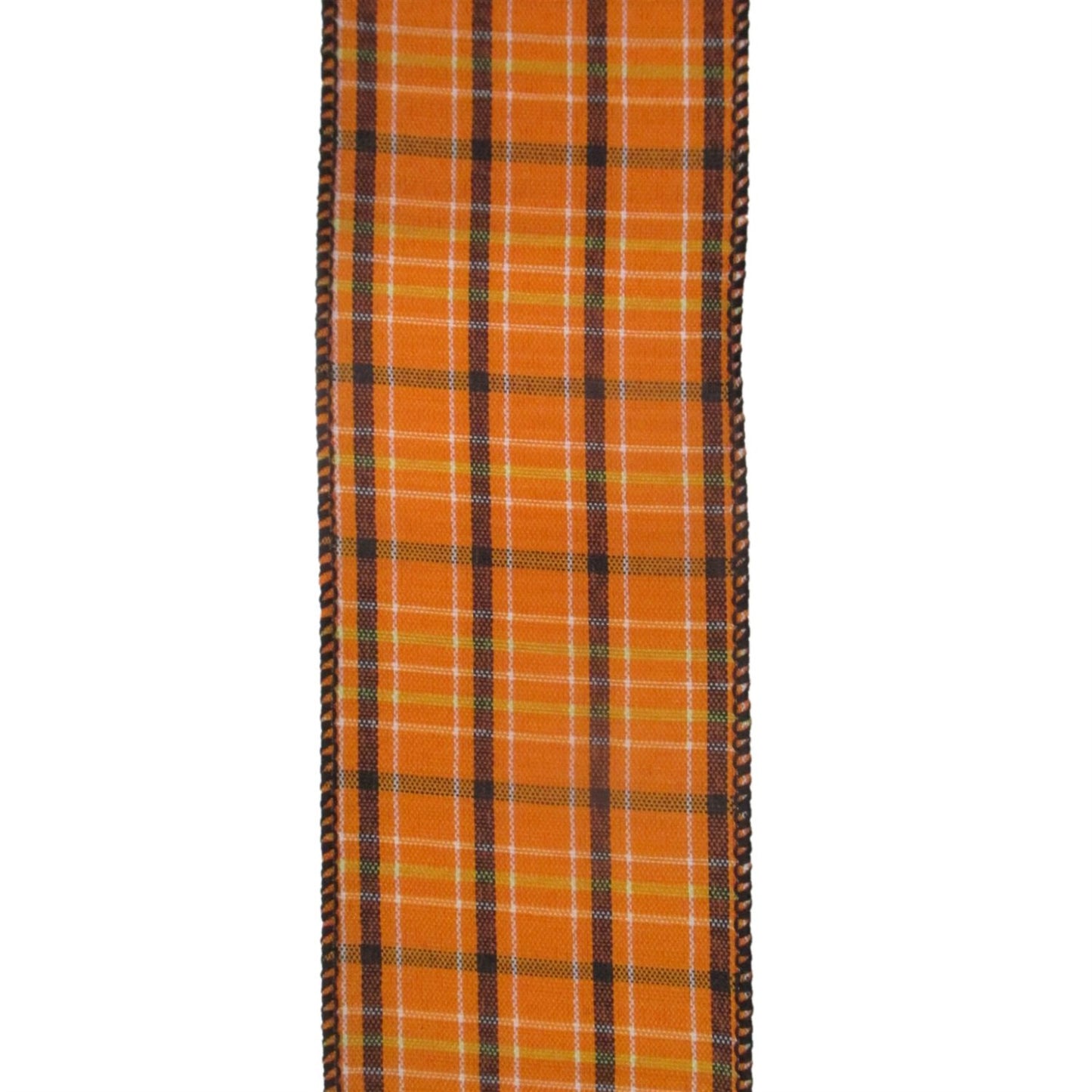 Black and Orange Plaid Ribbon 2.5" x 10yd