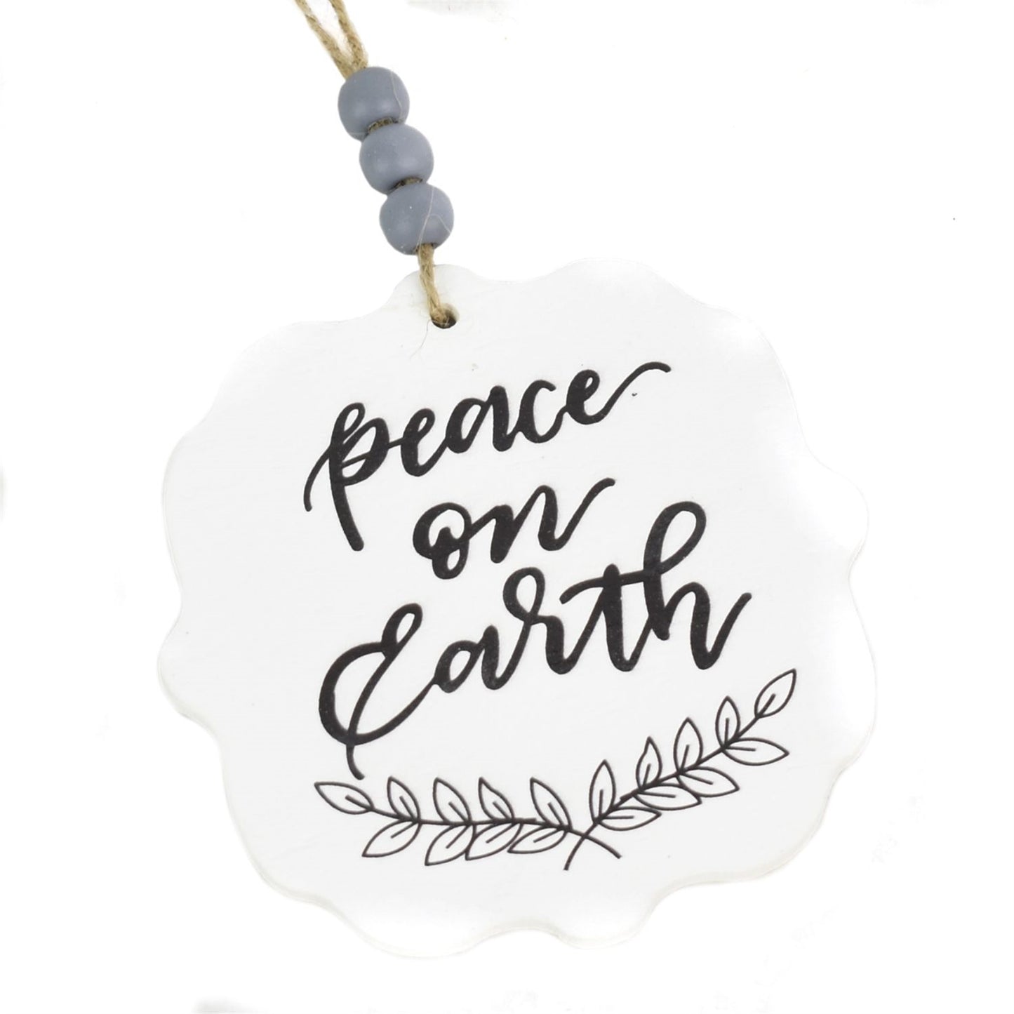 4" x 4" "Peace on Earth" with Beads Ornament | QG