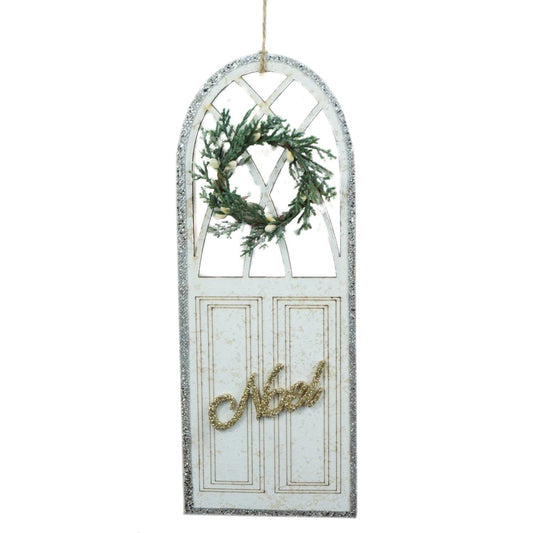 11.5" X 4.5" "Noel" Arched Wooden Door Ornament | TA