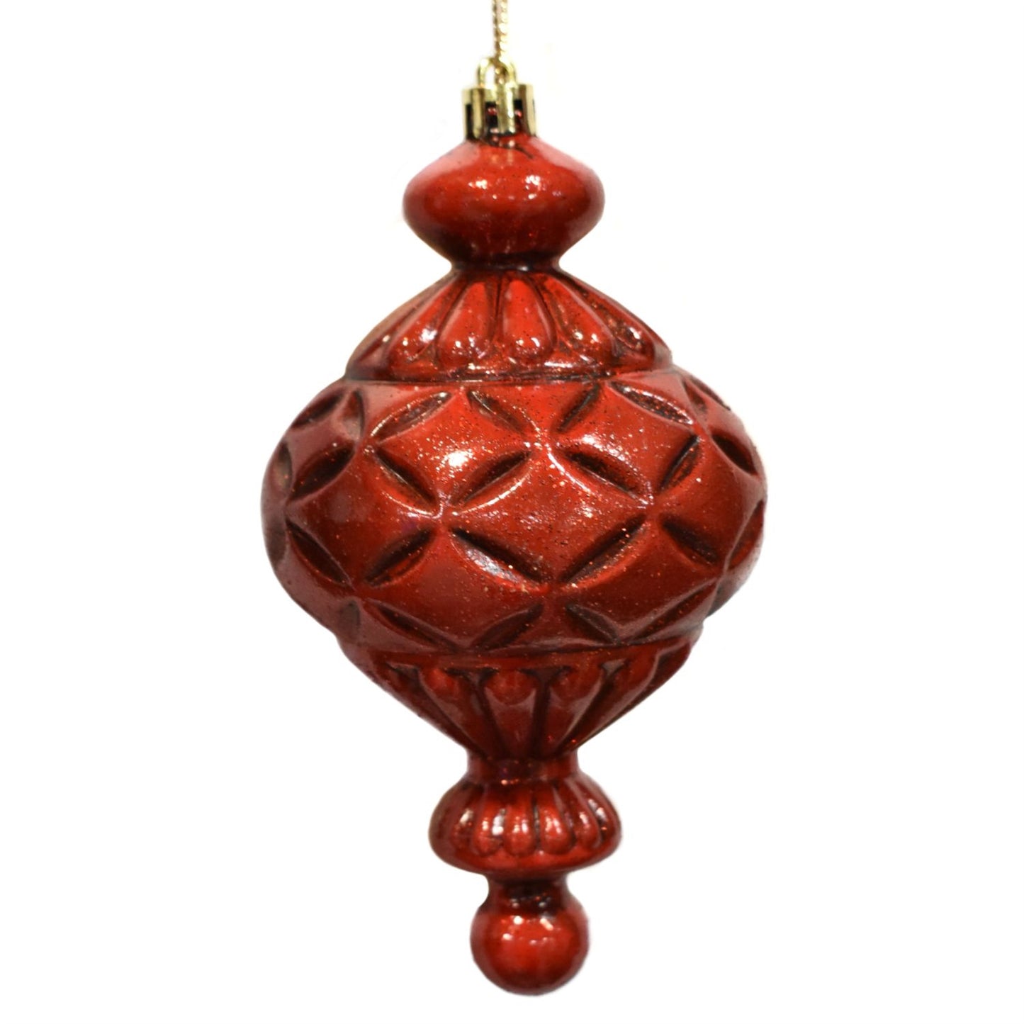 6'' Plastic Finial Ornament in Deep Red | FY