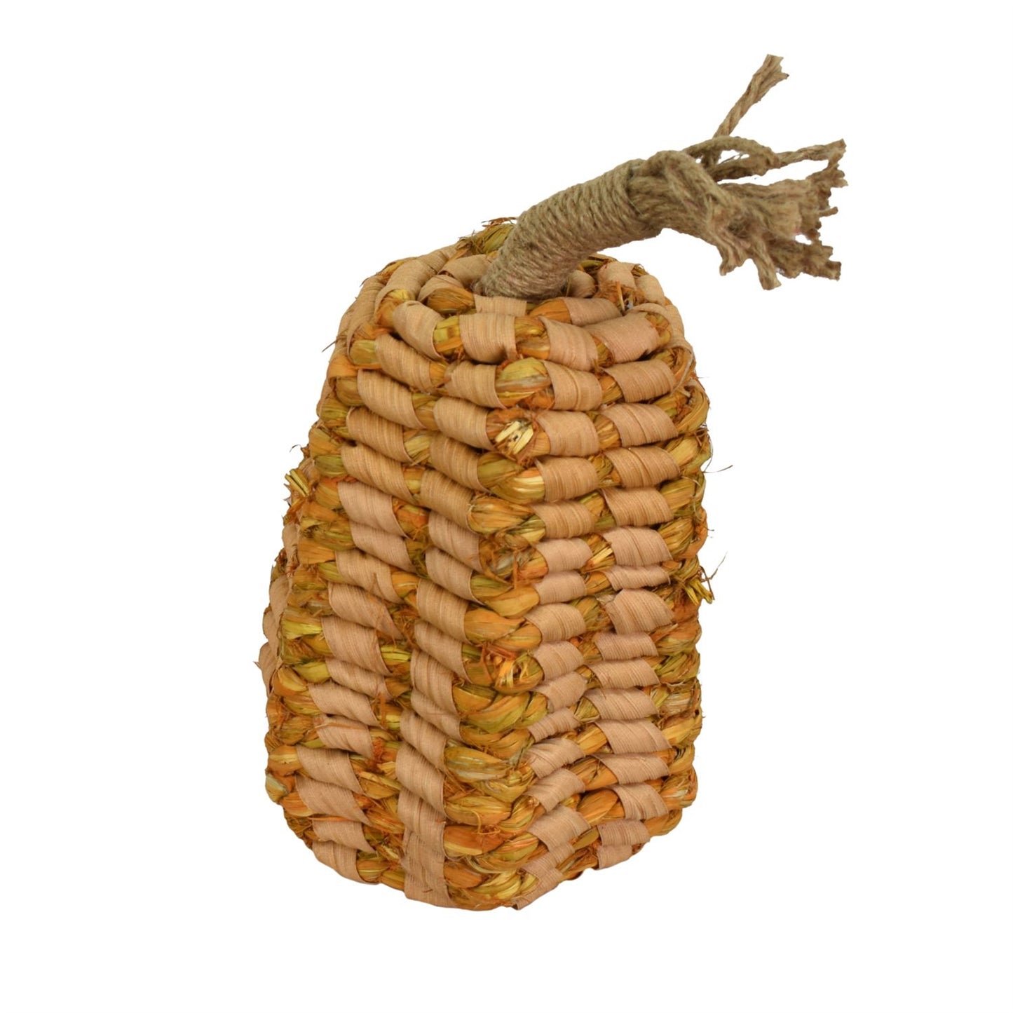7” Natural Braided Pumpkin with Jute Stem in Washed Orange | BF