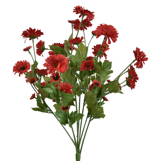 19” Mini Gerbera Daisy Bush in Red | XJE