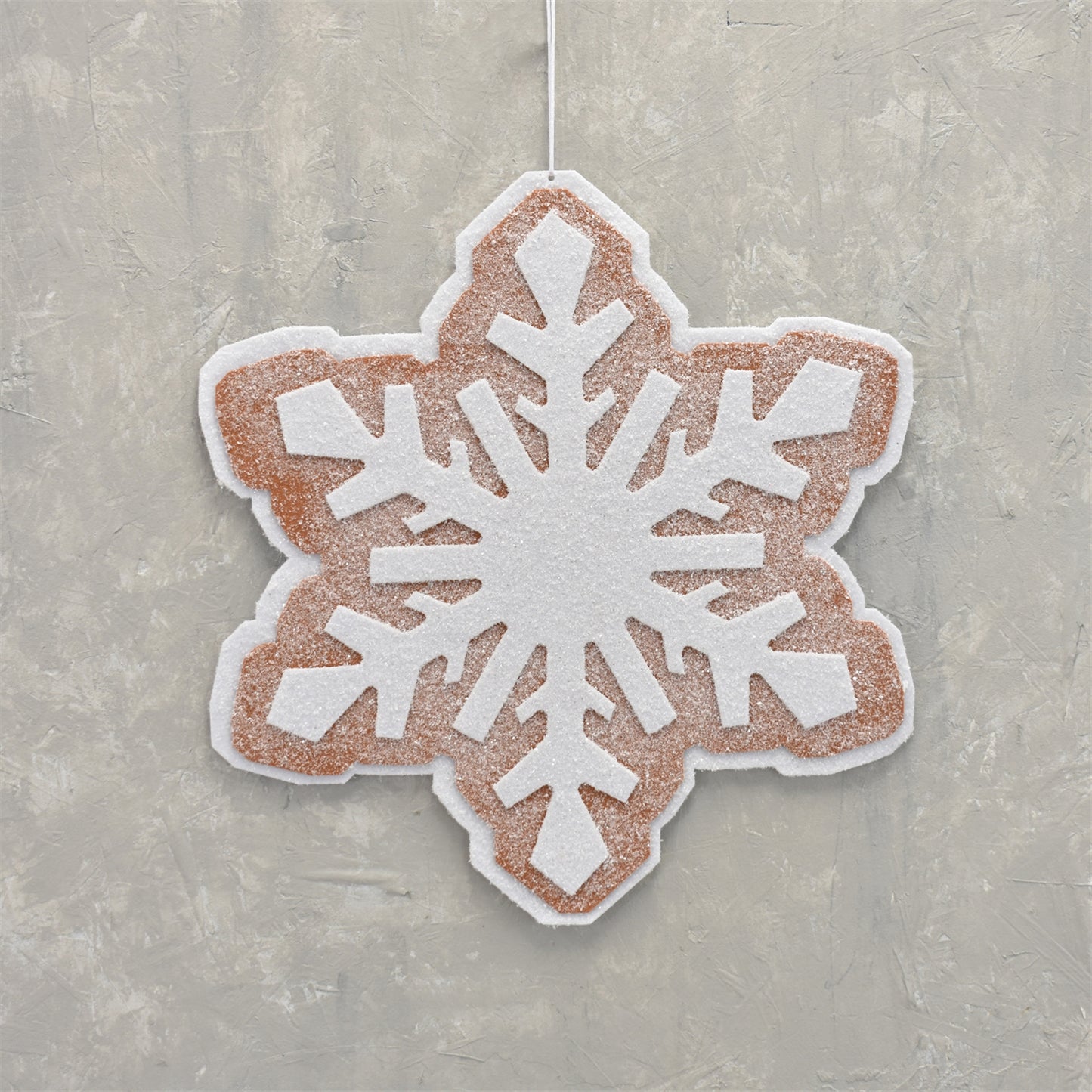 Frosted Giant Cookie Ornament Double Sided 16.5'' in Brown/White Style A | QG
