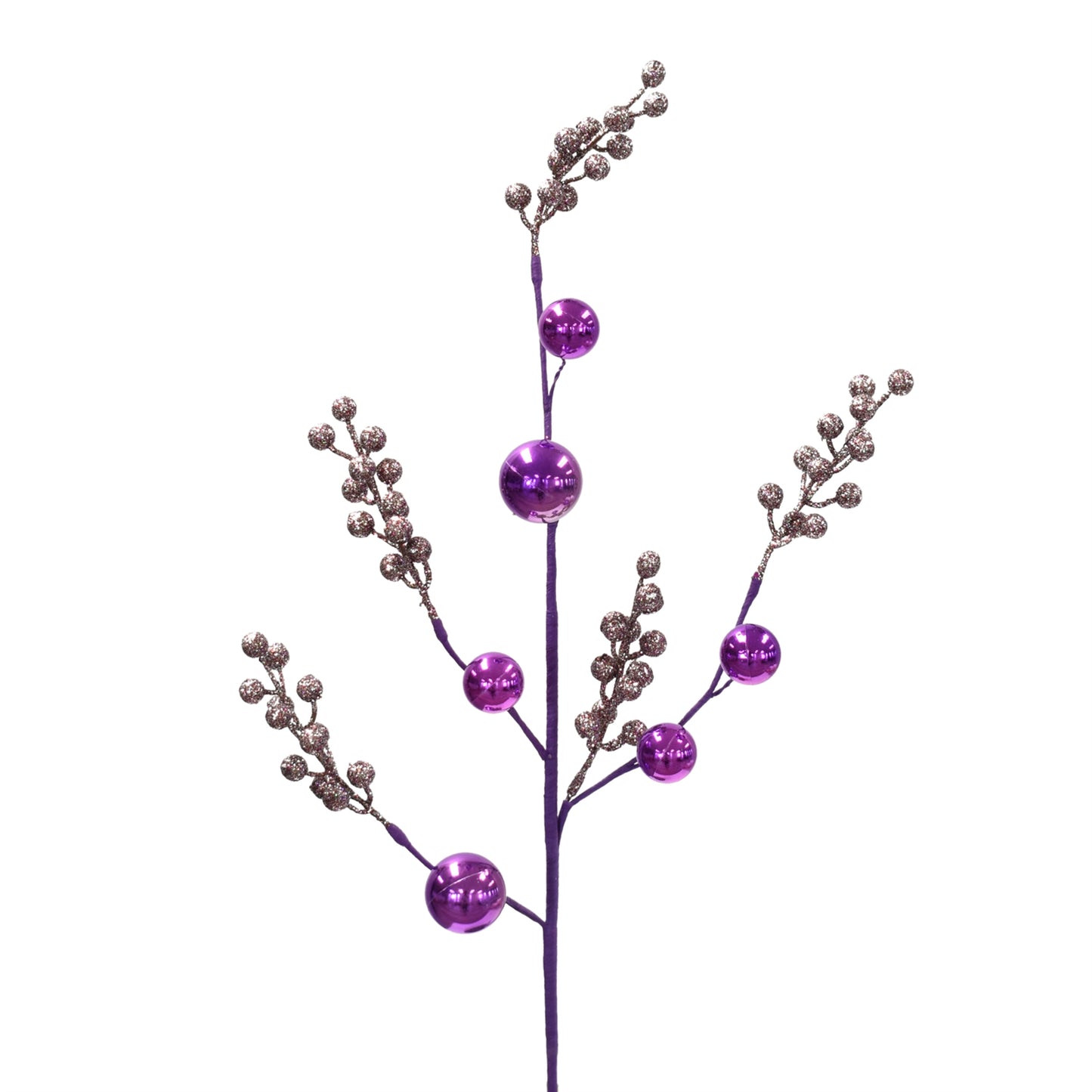 Glittered Berry/Shiny Ball Spray 28.5" in Plum | QG