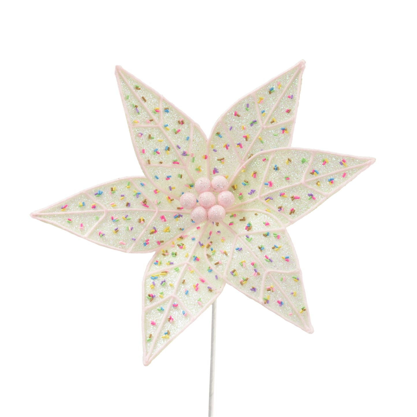 Confetti Candy Poinsettia 24'' x 11.5'' in Green/Pink | QGC22