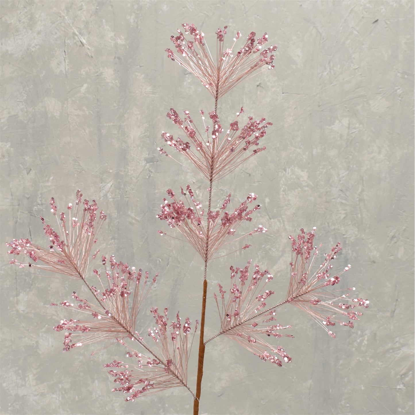 Sequin Firecracker Pine Spray 31" in Rose Gold | XJC22