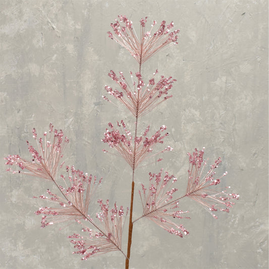 Sequin Firecracker Pine Spray 31" in Rose Gold | XJC22