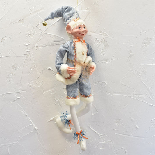 Poseable Whimsical Elf with Seashell Accents 36.5" in Blue Cream | BRC22