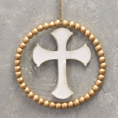 Spiritual Wooden Cross And Bead Ornament 6