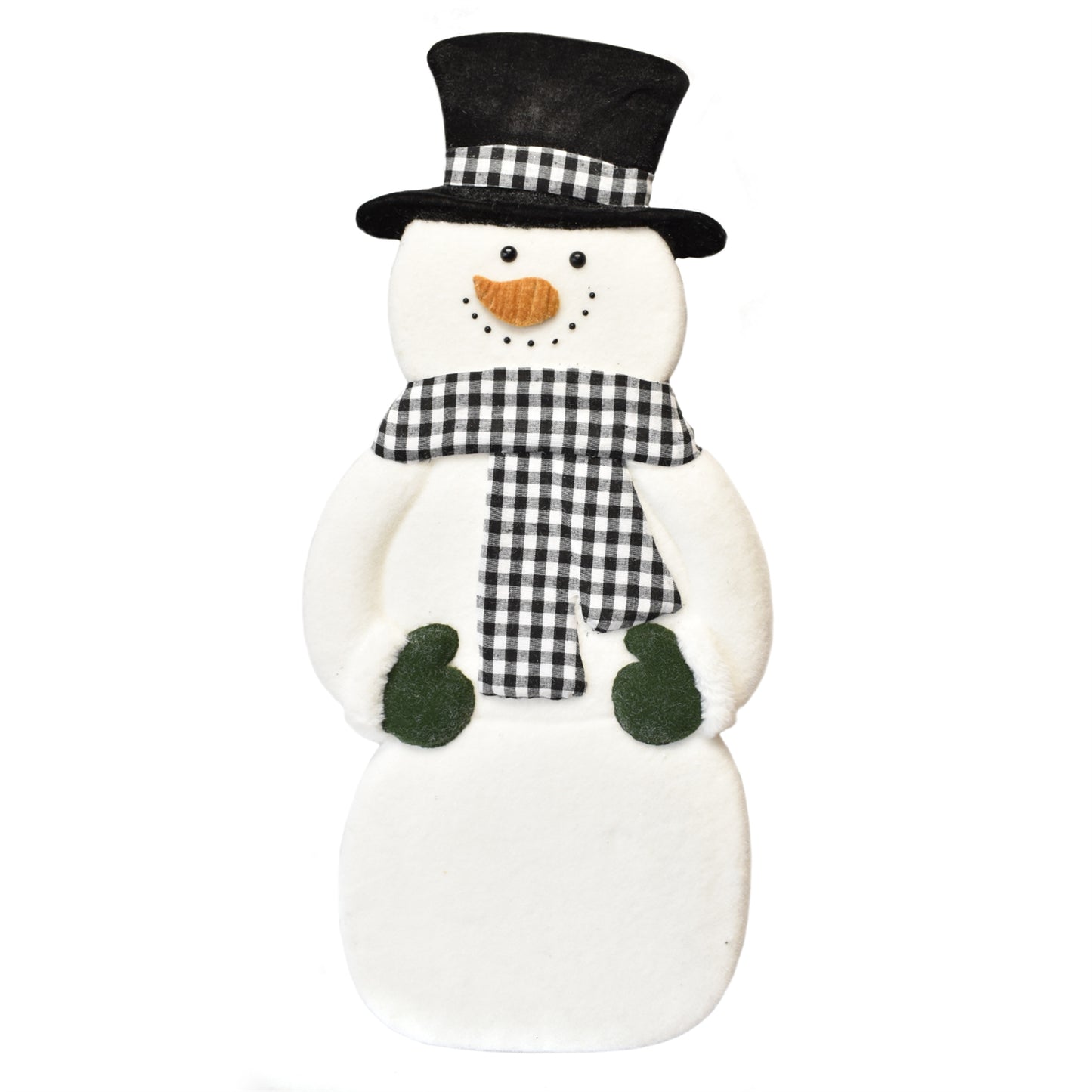 Cheerful Snowman Buffalo Checked Scarf 35.5" x 16" in White Black | BFC22