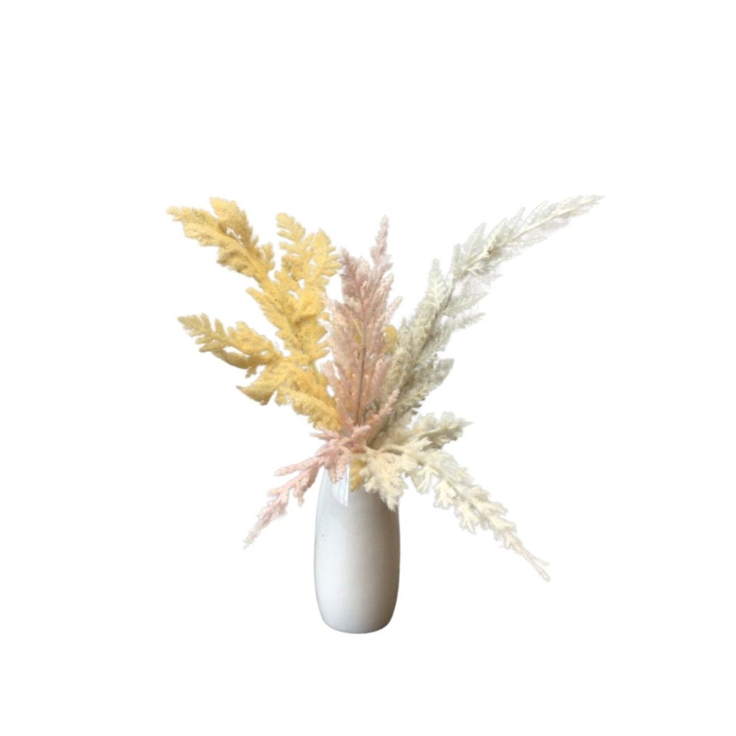BOHO CHIC FLOCKED FERN CERAMIC VASE 13.5" | QSE