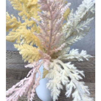 BOHO CHIC FLOCKED FERN CERAMIC VASE 13.5" | QSE