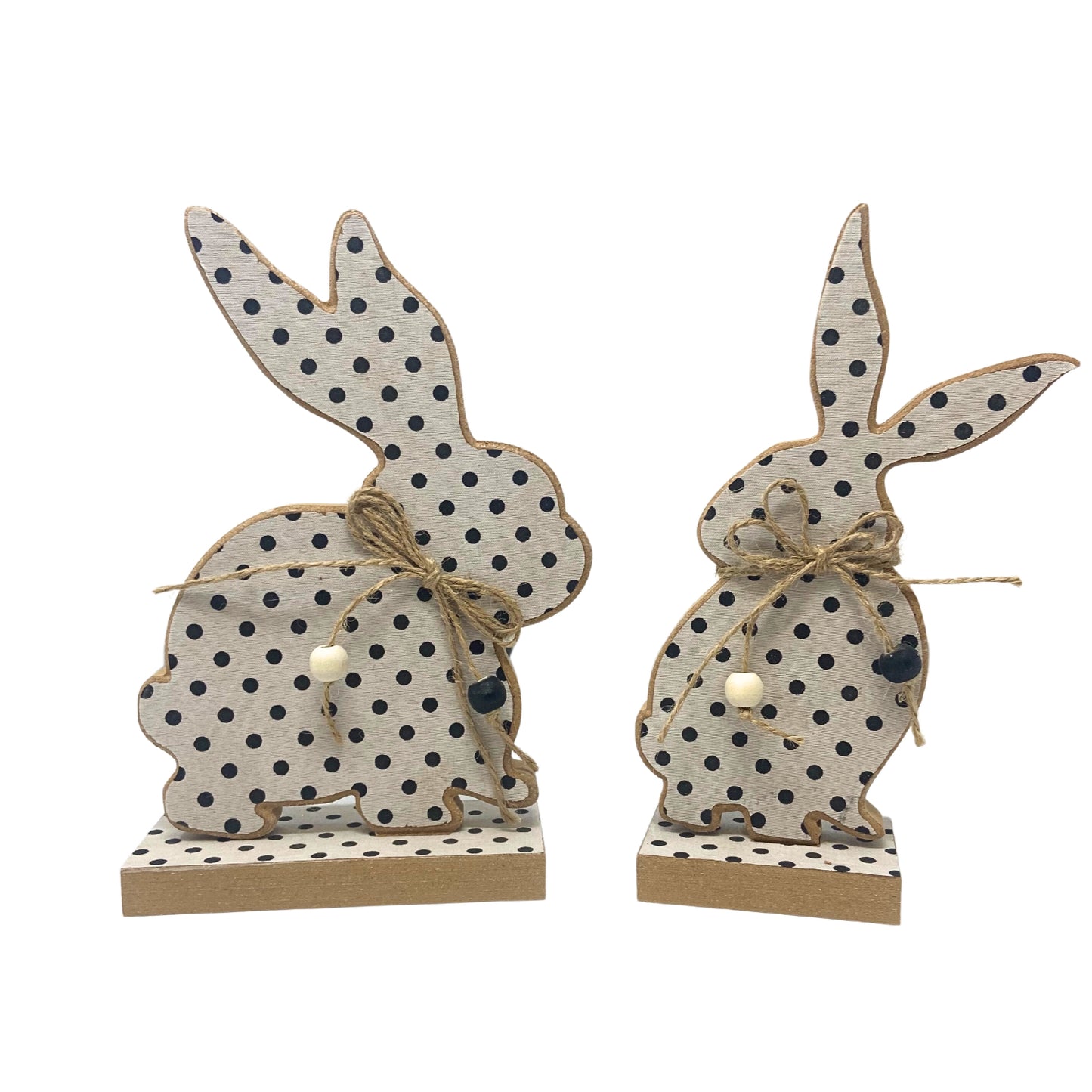 Polka Dot MDF Sitting Bunny 8.5" x 5.5" | BFE