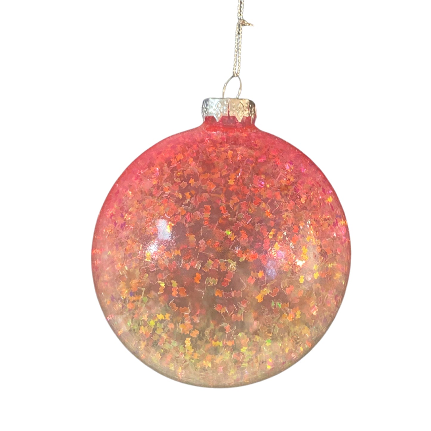Winter Wonderland Ombre Glass Ball Ornament 4” - Pink | GS
