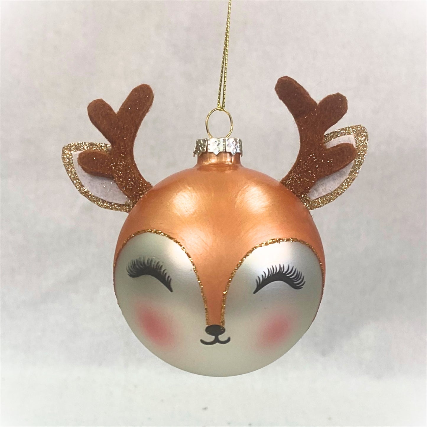 Deer Ol Christmas Ball Glass Ornament 3” | GS