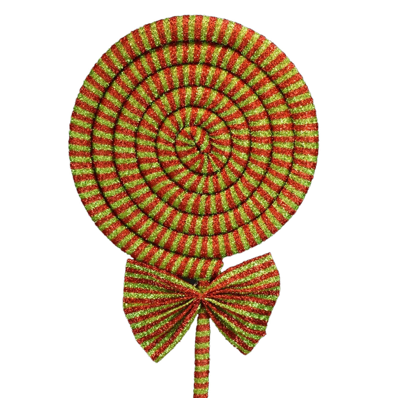 38" Jumbo Metallic Fabric Lollipop Stem in Red/Apple | QD
