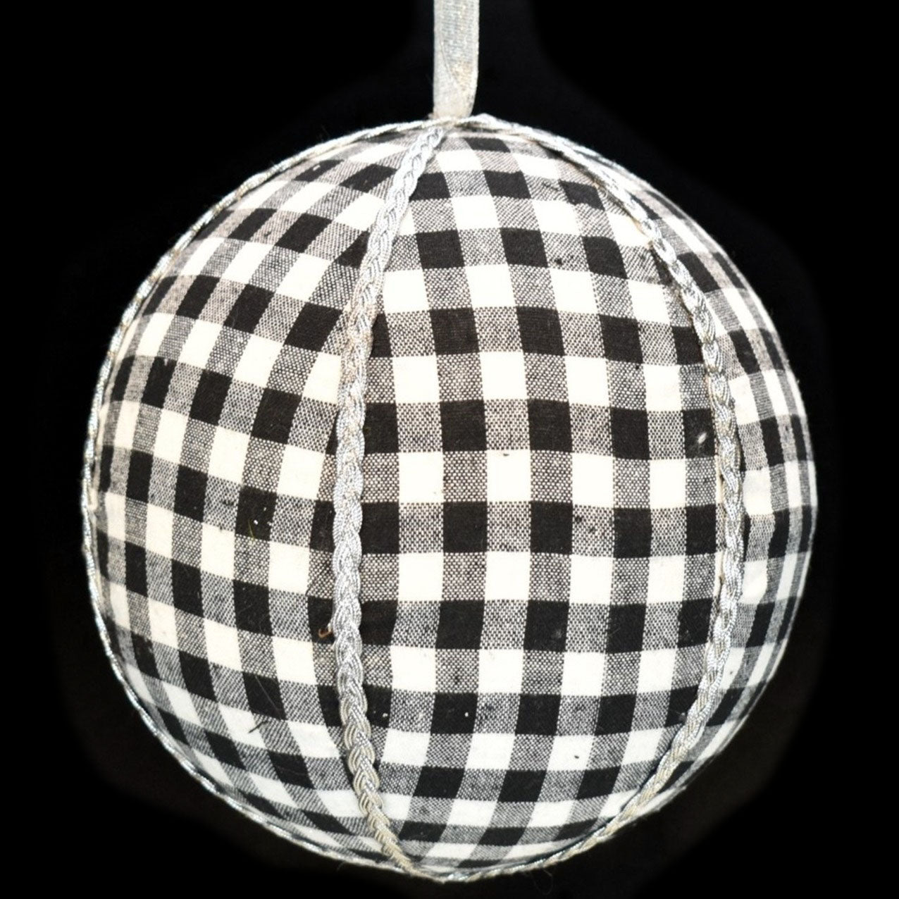 8" Black/White Check Ball Ornament | BF