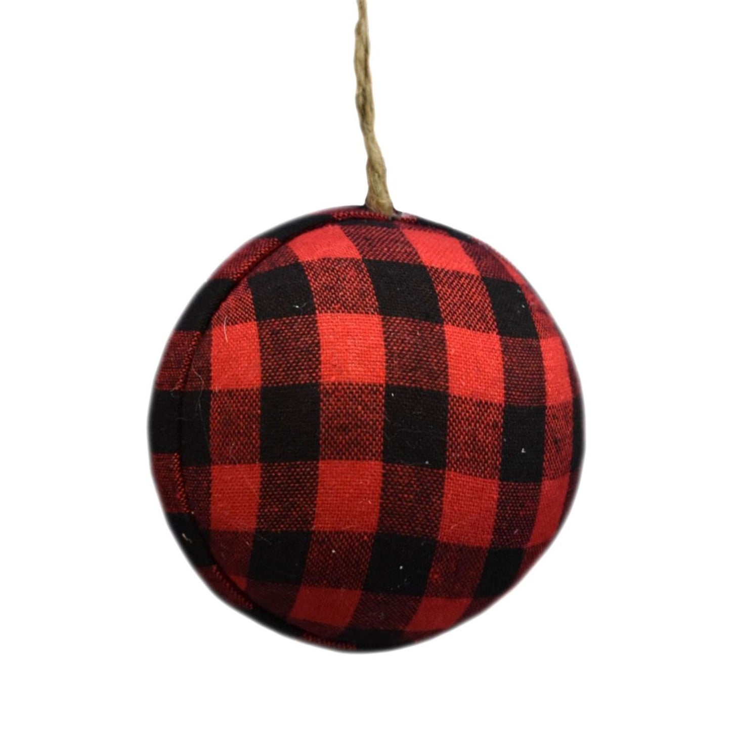 4" Red/Black Plaid Ball Ornament | BF