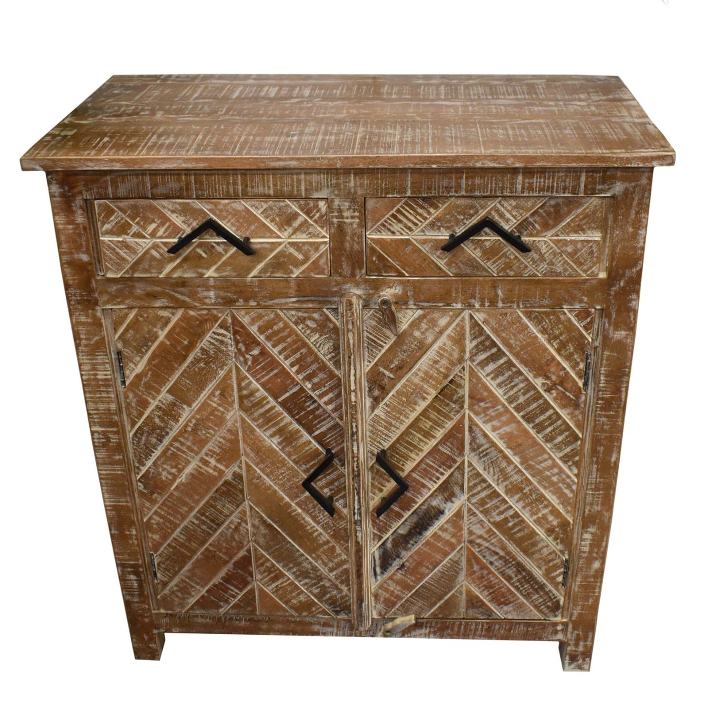 3' x 3.25' White Distressed Vintage Wood Cabinet (Pick Up Only)