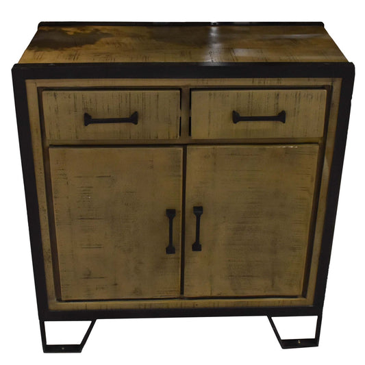 23.5" x 27.5" Dark Brown Industrial Wood Chest (Pick Up Only)