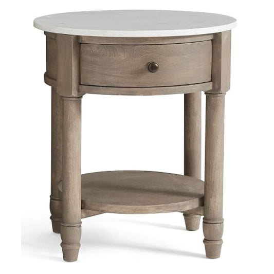 Hampton End Table with White Marble Top | DCF22 (Pick Up Only)