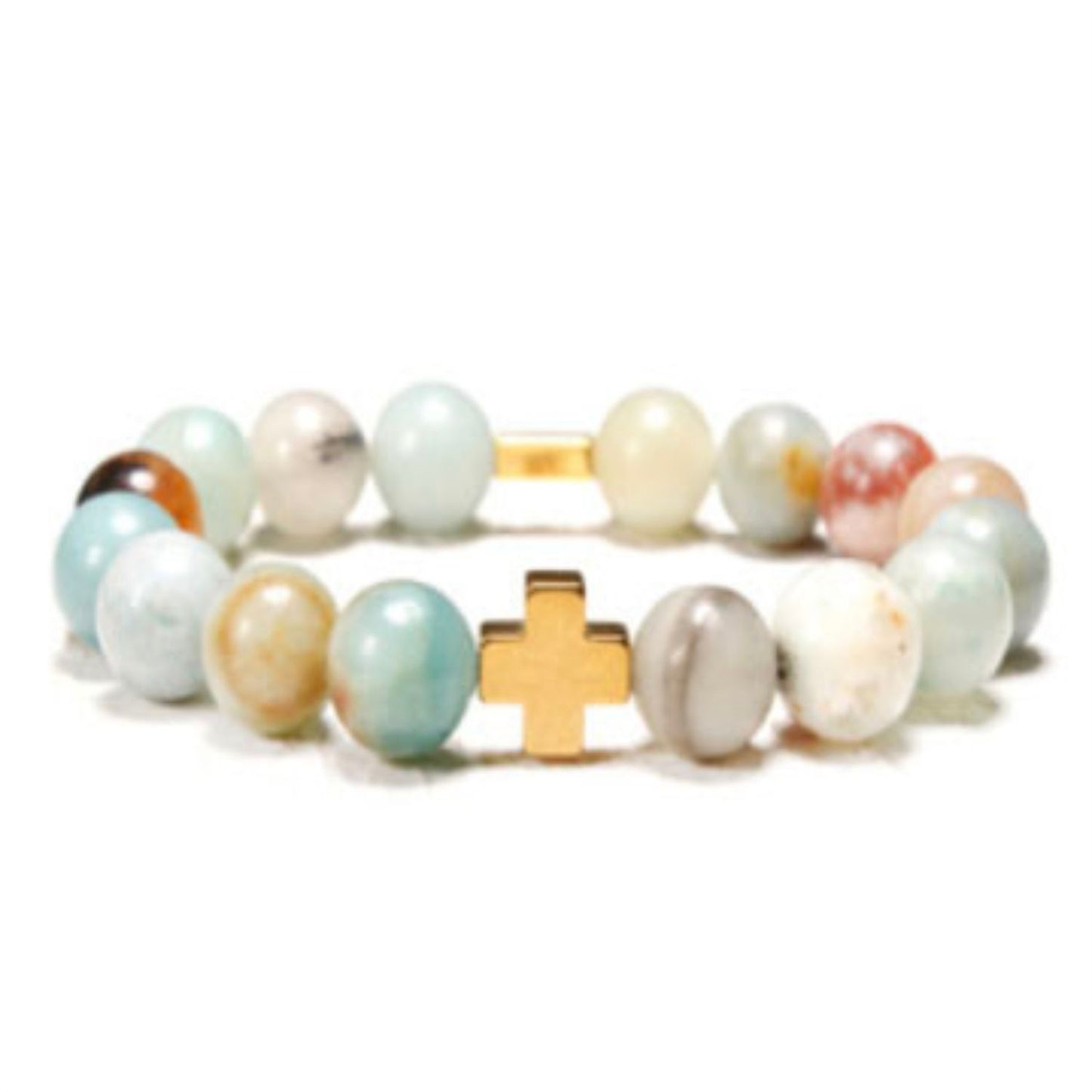 Anna Blue Multi Beaded Stretch Bracelet