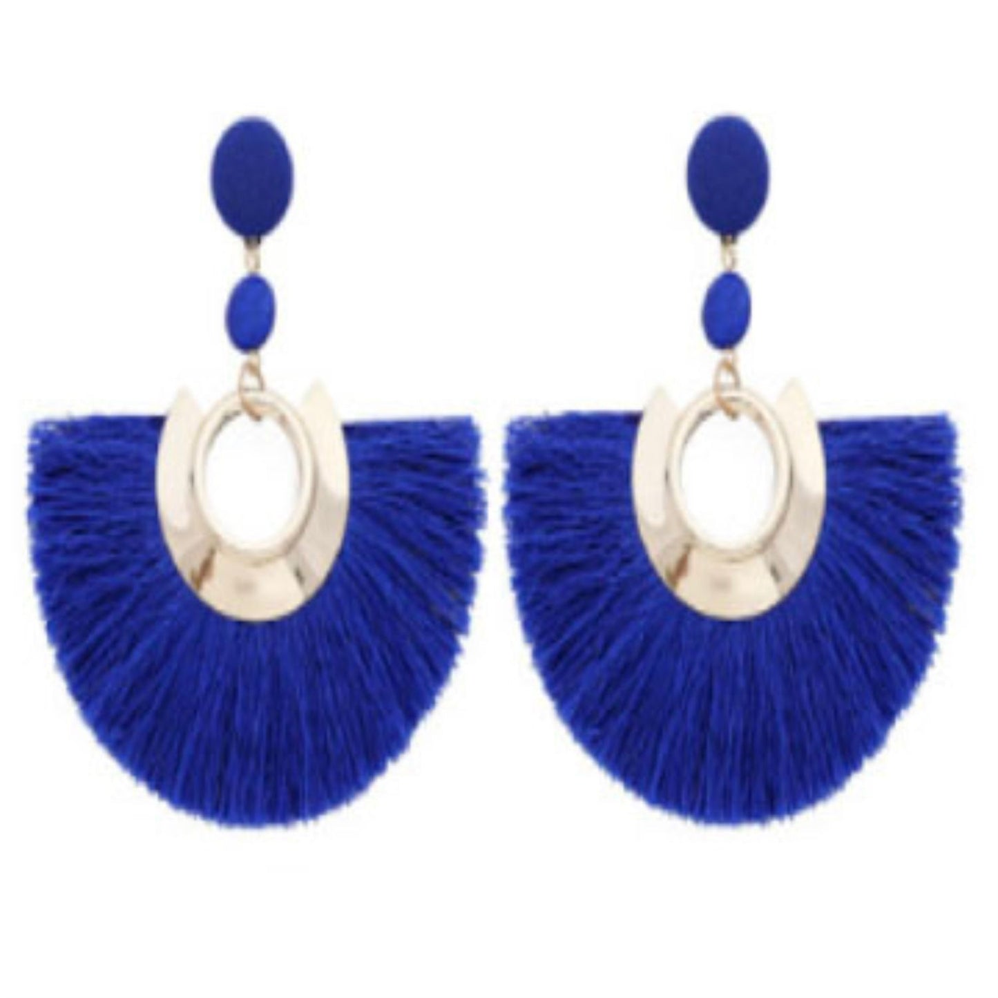 Sasha Tassel Fan Earring in Blue