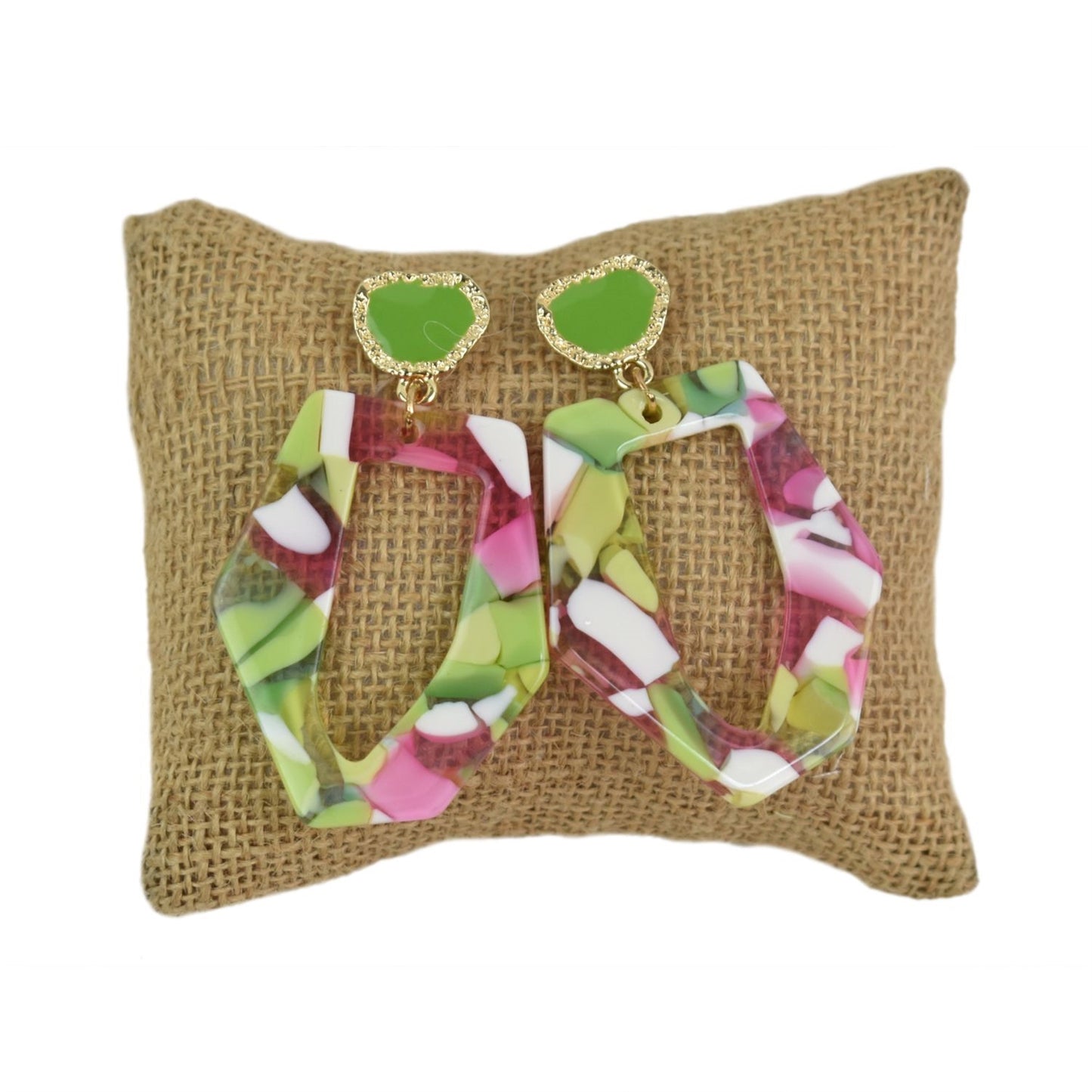 Kayla Earring in Pink/Green